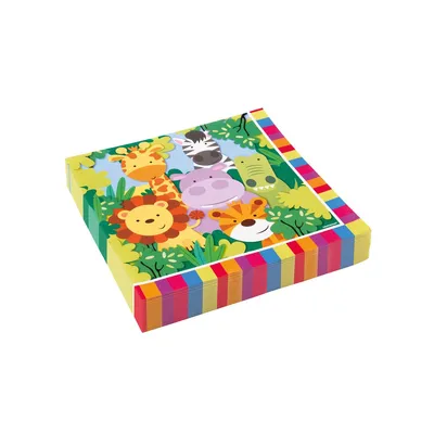 Produktbild von Dschungel 20 Servietten Tiere 33 x 33 cm