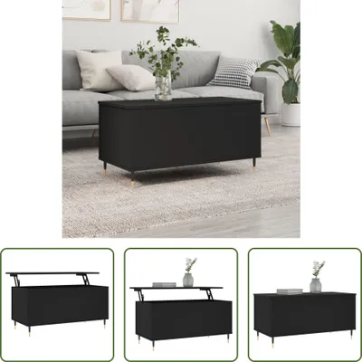 Produktbild von The Living Store Couchtisch Schwarz 90x44,5x45 cm Holzwerkstoff