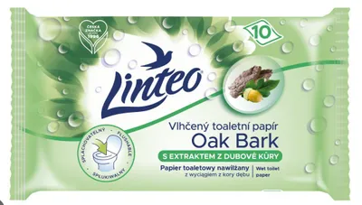 Obrázok produktu pre Vlhčený toaletný papier Linteo s dubovou kôrou – 10 ks