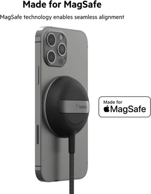 Produktbild von Belkin Wireless MagSafe Ladepad inkl. USB-C Kabel, Schwarz, 2m, 15W