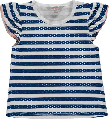 Produktbild von Mädchen T-Shirt, weiß und marineblau, Streifen, Kanz