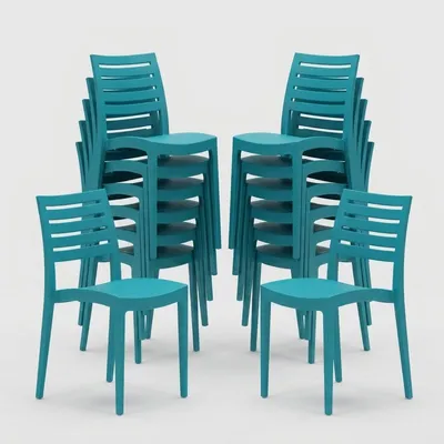 Produktbild von 24er Set Stühle Polypropylen für Restaurant Firenze Grand Soleil - Blau