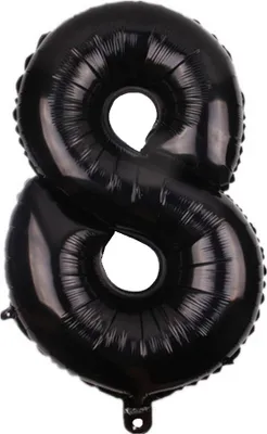 Produktbild von Zahl Luftballon XL 75CM Nummer Folienballon Schwarz 8