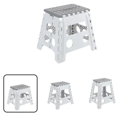 Klappbarer Hocker 32 cm – faltbarer Tritt – bis 150 kg – weiß