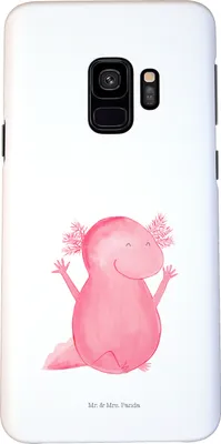Produktbild von Mr. & Mrs. Panda Samsung Galaxy S9 Handyhülle Axolotl Hurra - Weiß - Geschenk, Motivation, Handycover, Zufriedenheit, Schwanzlurch, Handy Schutzhülle, Spaß, Cover, Hülle