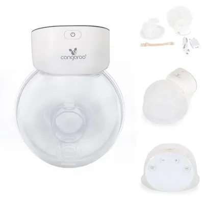 Produktbild von Cangaroo Milchpumpe elektrisch Eliria tragbar, Fassungsvermögen 180ml, Ventil weiß