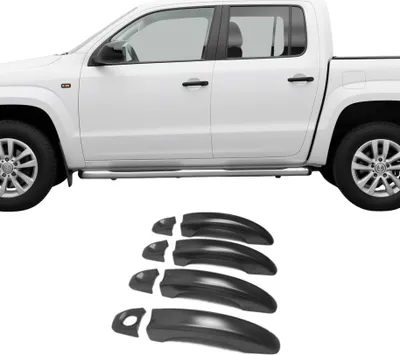 Image de Couverture de poignée de porte pour VW Amarok 2010-2021 en Acier Inox Foncé 8Pcs