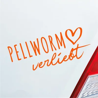 Produktbild von Auto Aufkleber Pellworm verliebt Herz Insel Nordsee Liebe Car 19x8 cm Orange Sticker Heckscheibenaufkleber
