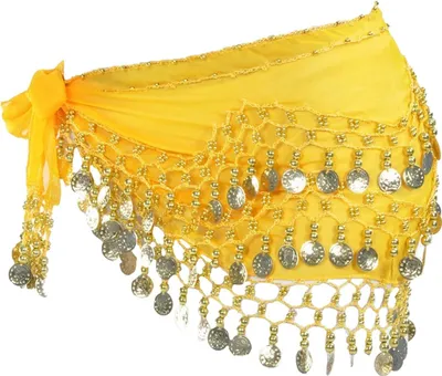 Produktbild von Damen Bauchtanz Gürtel, Tanztuch mit Münzen für Bauchtanz, Chiffon Hüfttuch Bauchtanz Münztuch, Bauchtanz Kostüm Hüfttuch Rock, Bauchtanz Münzgürtel Tanztuch Bauchtanz Kostüm, 1 Stück