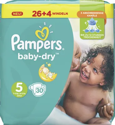Produktbild von Pampers Windeln baby dry Größe 5 Junior 11-23 kg Sparpack 30 Stück