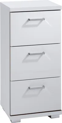 Produktbild von byLIVING Unterschrank Nebraska, Breite 37 cm, Badezimmerschrank mit Metallgriffen, Front in Hochglanz weiß