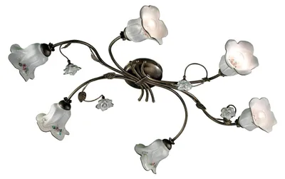 Zdjęcie produktu dla Klasyczna lampa sufitowa Pisa metalowo-ceramiczna czarna cieniowana złota 6 świateł E14