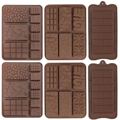 6er Set Silikon-Schokoladenformen, Quadrate, Backzubehör