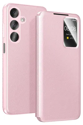 Image de Avizar, étui Smart View avec compartiment pour cartes pour Galaxy A37, rose