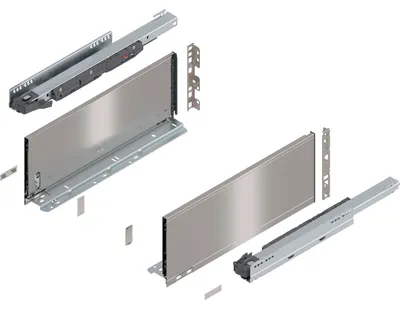 Produktbild von Blum Legrabox pure H C Schubladenschienen Set | 1 Paar, 40kg 450mm | Tip On Vollauszug, inox