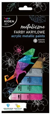 Imagen del producto de PINTURAS ACRÍLICAS METÁLICAS EN TUBOS, 12 COLORES, 12 ml, KIDEA