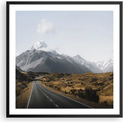 Produktbild von Gerahmtes Poster - Schwarzer Rahmen - Weg Berg Gipfel - 60x60 cm - Wand Bild - Wanddeko - Wandbilder - Kunstposter - Wandposter - Bilderrahmen - Bilder - Kunstdruck - Wanddekoration - P2BAC60x60-4833