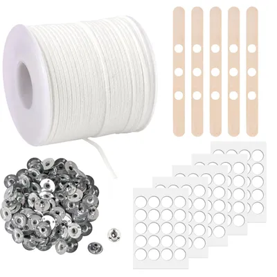 Kerzendocht-Set 69 m, 19-fädig, Baumwolle, 100 Dochtfüße, weiß