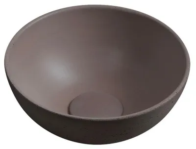 Immagine prodotto di Lavabo MINOR in cemento da appoggio, diametro 26 cm, marrone scuro opaco