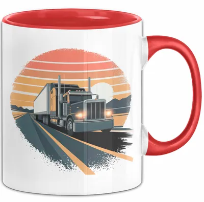 Produktbild von Lkw Fahrer Tasse Geschenkidee Fernfahrer Lustiger Spruch Geschenkidee Lustig (Rot)