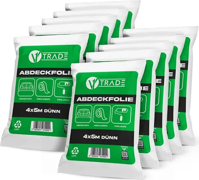 Produktbild von V1 Trade Abdeckfolie Maler 4m/5m - Malerfolie Extra Stark 240g - Material LDPE - Abklebefolie - Maler Folie - Staubschutzfolie - Ideal für Schutz von