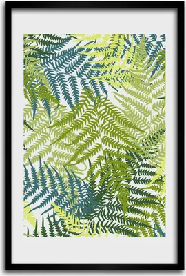 Produktbild von Bild - Bilderrahmen - 40 cm x 60 cm - MDF - Rahmen - Wandkunst - Blätter von Farnen