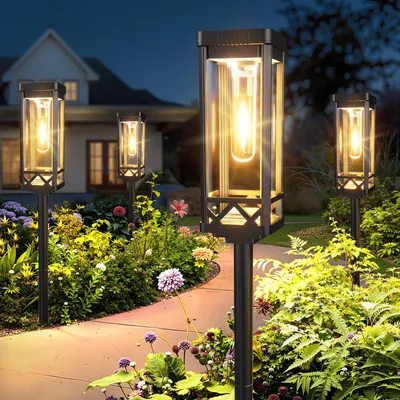Produktbild von BUCASA Groß Solarlampen für Außen Garten 6 Stück Superhell Solarleuchten
