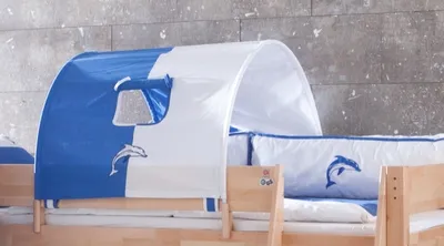 Produktbild von Relita 1-er Tunnel weiß/delfin 2037 für Relita Betten Halterung weiß TX5072037+HT5071117-4E
