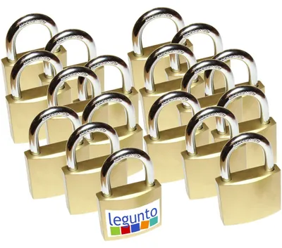 Image de Cadenas à combinaison identique - 38 x 60 mm - 18 pièces - Laiton - Avec 108 clés