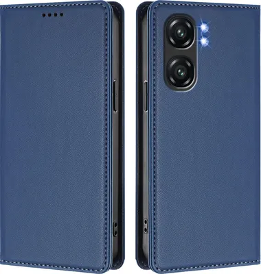 Immagine prodotto di Custodia in pelle per Oukitel C58 / C58 Pro, custodia flip magnetica in Finto cuoio con supporto Blu scuro