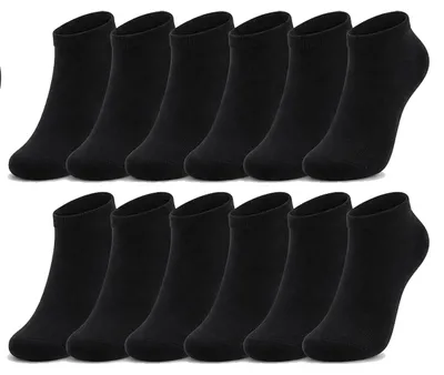 Produktbild von Uni Sneakersocken Damen Herren Baumwolle, Sneaker Socken,  Schwarz/43-46
