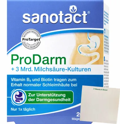 Produktbild von Sanotact ProDarm + 10 Mrd. Milchsäurekulturen (20 Kapseln) + usy Block