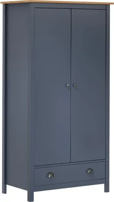 Produktbild von Kleiderschrank mit 2 Türen Hill Grau 89x50x170 cm Kiefernholz