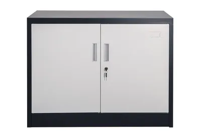 Produktbild von Aktenschrank Stahlschrank Flügeltüren Lagerschrank Lager Büro Werkstatt Werkzeug Industriebedarf Lagerbedarf Werkzeugschrank Saratow in dunkelgrau-weiss