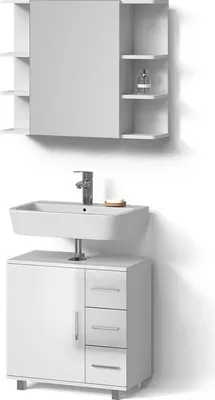 Immagine prodotto di Set mobili bagno Livinity Eisak Bianco lucido 2 parti, Model 52804