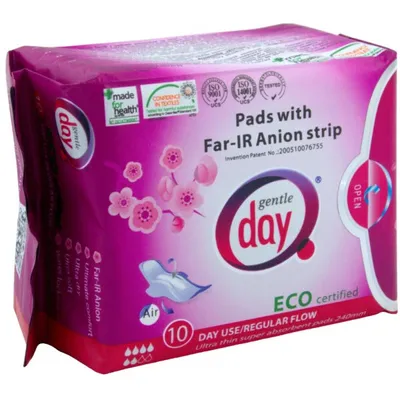 Obrázek produktu pro Gentle Day Absorpční vložky s anionovým páskem, 10ks - Pohodlná ochrana po celý den