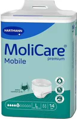 Image de Hartmann MoliCare Mobile 5 gouttes Large - 1 paquet de 14 protections