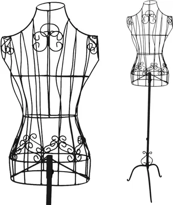 Immagine prodotto di Manichino Kleerrek - Supporto per abiti - Espositore per abbigliamento - Regolabile in altezza - 160 cm - Nero
