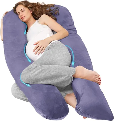 Image de Coussin de grossesse en forme de U, pour tout le corps, avec housse lavable, 190 cm, idéal pour la grossesse
