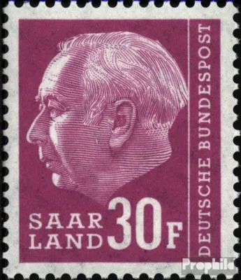 Produktbild von Briefmarken Saarland 1957 Mi 419 postfrisch Bundespräsident Heuss (II)