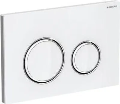 Productafbeelding van Geberit Bedieningsplaat Sigma50, 2-delig, glas, wit, rond, 1 stuk.