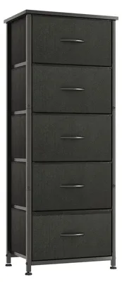 Zdjęcie produktu dla Komoda szafka na bieliznę - 5 szuflad - 42 x 30 x 114,3 cm - Czarna - Do sypialni i salonu