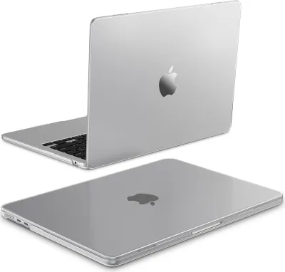 Produktbild von Fintie Hülle Kompatibel mit MacBook Air 13.6 Zoll M5 M4 M3 M2 A3449 A3240 A3113 A2681 (2026-2022), [100% Entspricht der Offiziellen Farbe] Premium Ultradünne Matte Hartschale Schutzhülle, Transparent