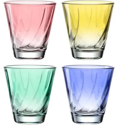 Obrázok produktu pre LEONARDO Twist, Poháre na letné nápoje, 215 ml, Sklo, Viacfarebný, 4 kusov, Kolo
