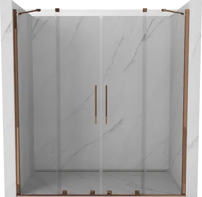 Produktbild von Mexen Velar Duo ausziehbare Duschtür 200 cm, transparent, Rosa Gold - 871-200-000-02-60