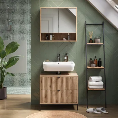 Immagine prodotto di Mobile sottolavabo per bagno Vicco Eliza Quercia vichinga 70 x 63 cm Con 2 cassetti estraibili, Model 57879