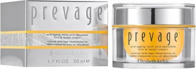 Obrázek produktu pro Elizabeth Arden Prevage Anti-Aging Neck and Décolleté Firm & Repair Cream, Ženy, Univerzální pleť, Proti stárnutí, Zpevňující, Hydratující, Oprava, 50 ml, Dávkovač, WATER/AQUA/EAU, DIMETHICONE, GLYCERIN, CAPRYLIC/CAPRIC TRIGLYCERIDE, BIOSACCHARIDE GUM-4,...