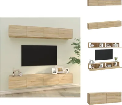 Immagine prodotto di vidaXL Mobili TV a parete 4 pezzi rovere Sonoma 100x30x30 cm - Mobili TV