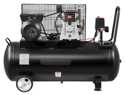 Obrázek produktu pro Vzduchový kompresor SucceBuy 3 kW, řemenový pohon s nádrží o objemu 100 l, tichý kompresor s výkonem 226 l/min při tlaku 6,2 bar a max. 10 bar, přenosný vzduchový kompresor s kolečky a rukojetí pro dílny a kutily