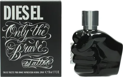 Produktbild von DIESEL Only the Brave Tattoo, Männer, 50 ml, Nicht nachfüllbare Flasche, Apfel, Mandarine, Pfeffer, Salbei, Benzoe-Resinoid, Patschuli, Tabak